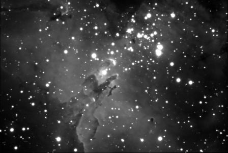 View of the Eagle Nebula, binned 2x2. Image by S. Riley and J. Reynolds.